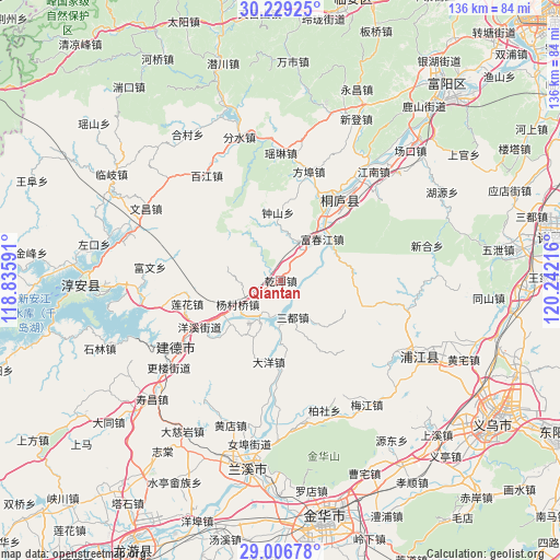 Qiantan on map