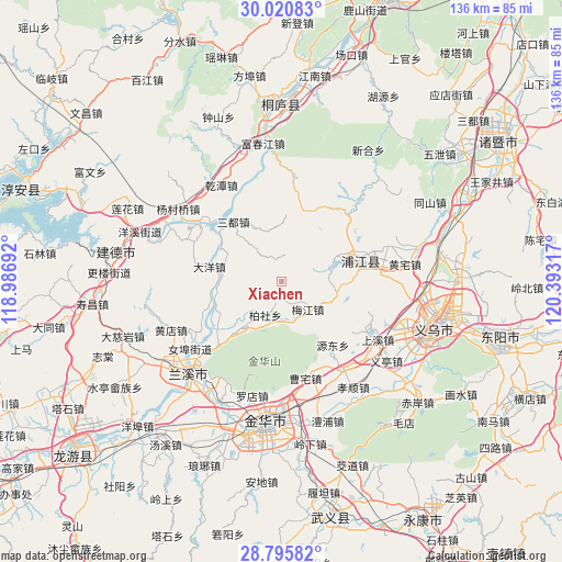 Xiachen on map