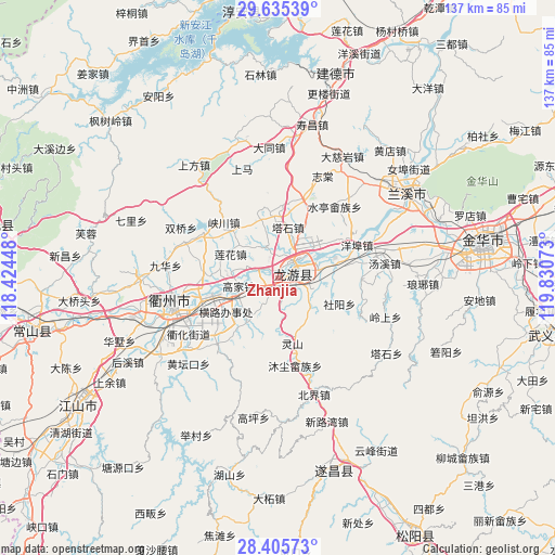 Zhanjia on map