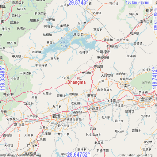 Shangma on map