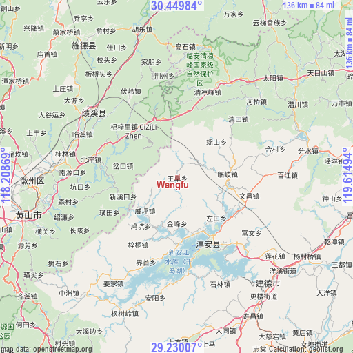 Wangfu on map