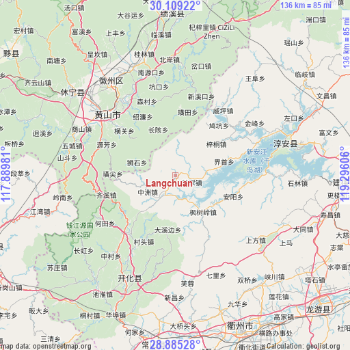 Langchuan on map