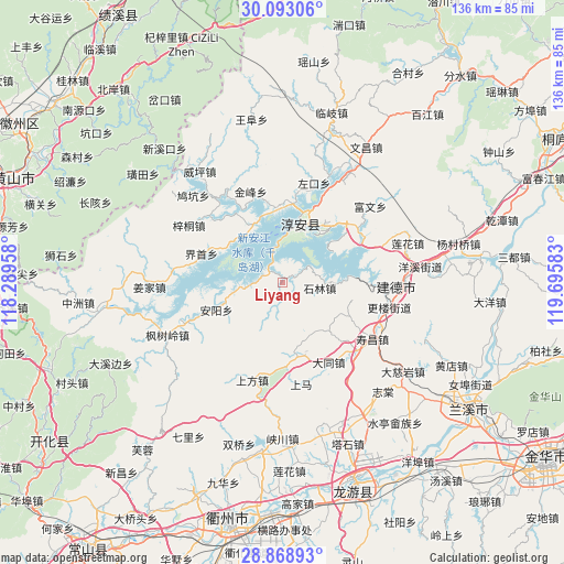 Liyang on map