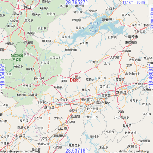 Datou on map