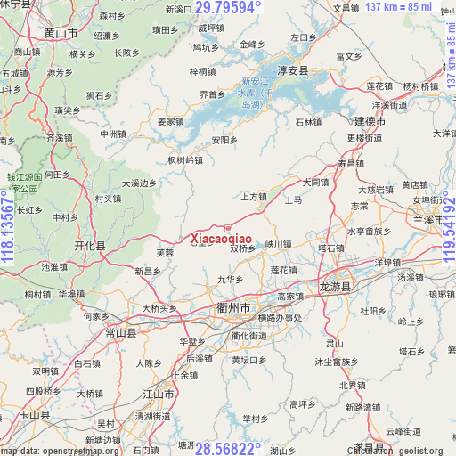 Xiacaoqiao on map