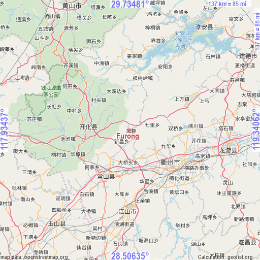 Furong on map