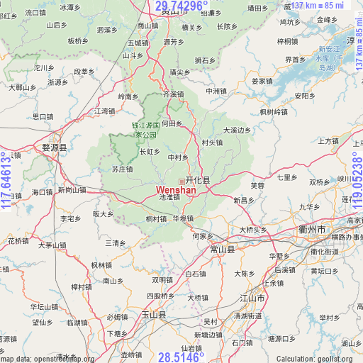 Wenshan on map