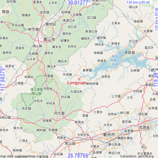 Longyuan on map