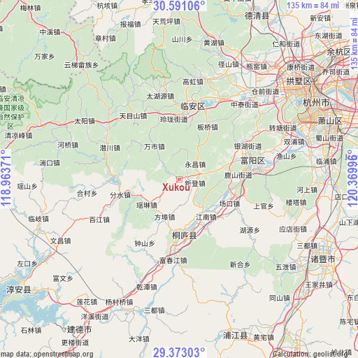 Xukou on map