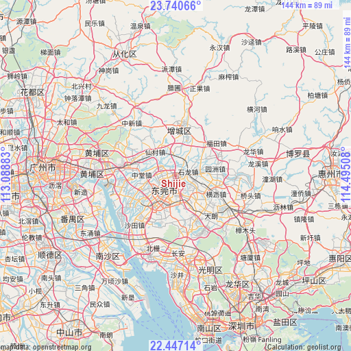 Shijie on map