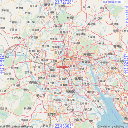Dongjiao on map
