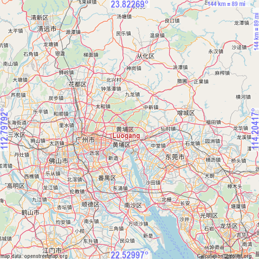 Luogang on map