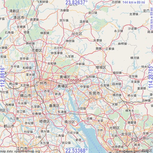 Yonghe on map