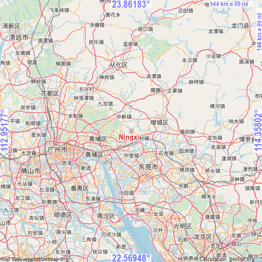 Ningxi on map