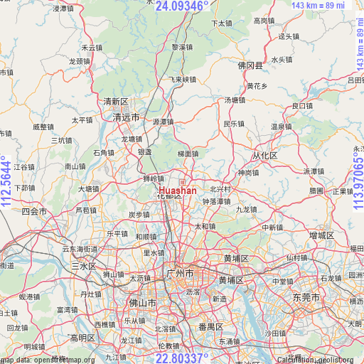 Huashan on map