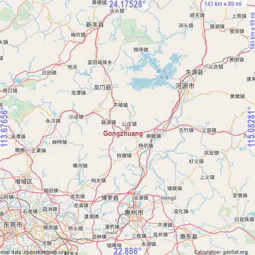 Gongzhuang on map