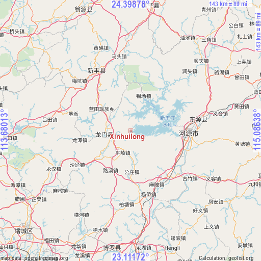 Xinhuilong on map