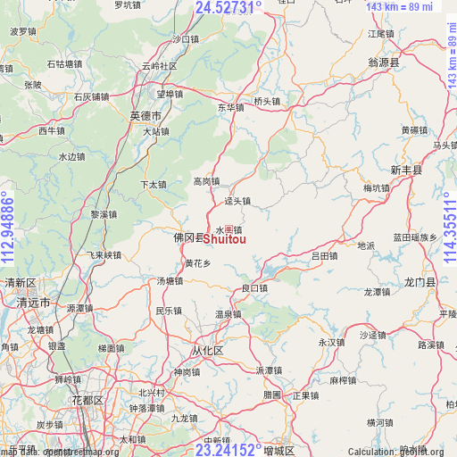 Shuitou on map