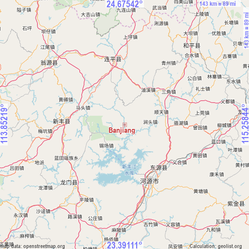 Banjiang on map