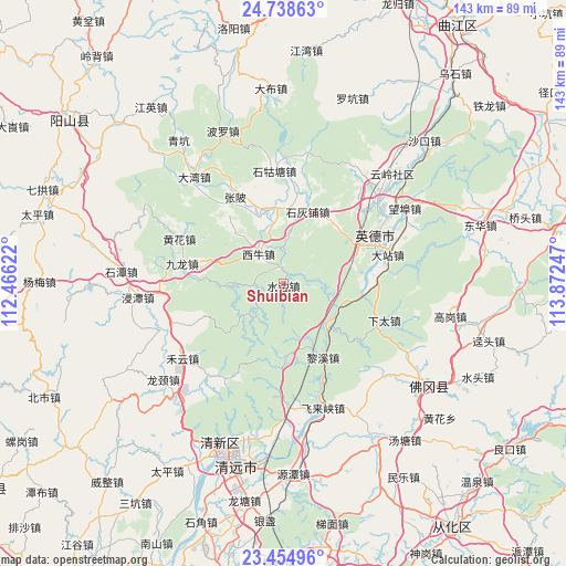 Shuibian on map