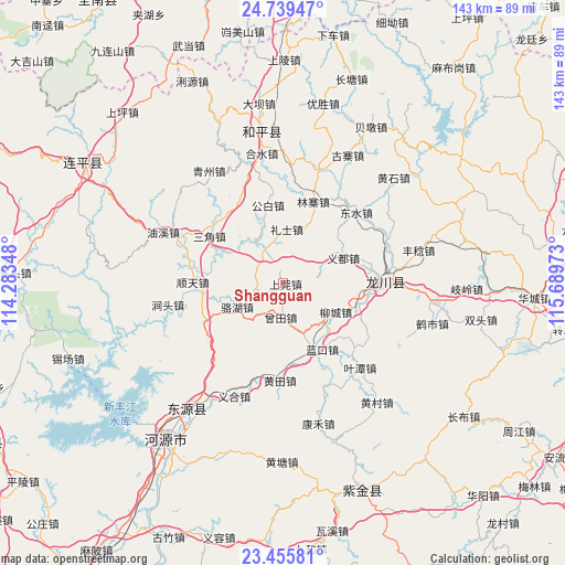 Shangguan on map