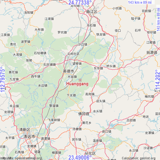 Huanggang on map