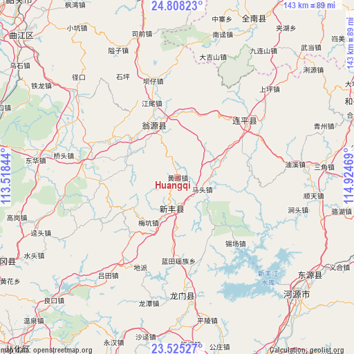 Huangqi on map