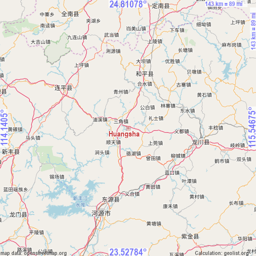 Huangsha on map