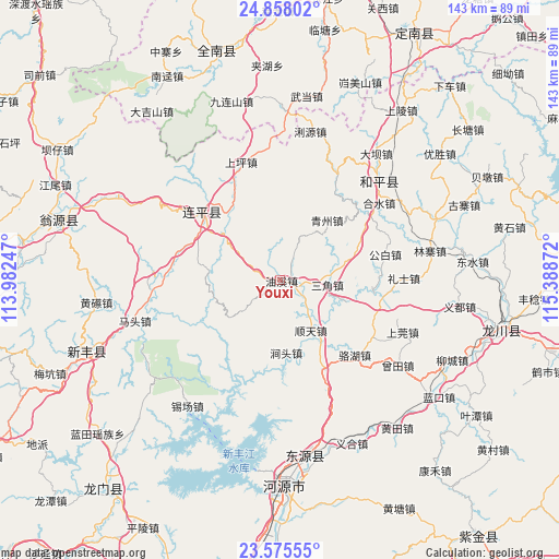 Youxi on map