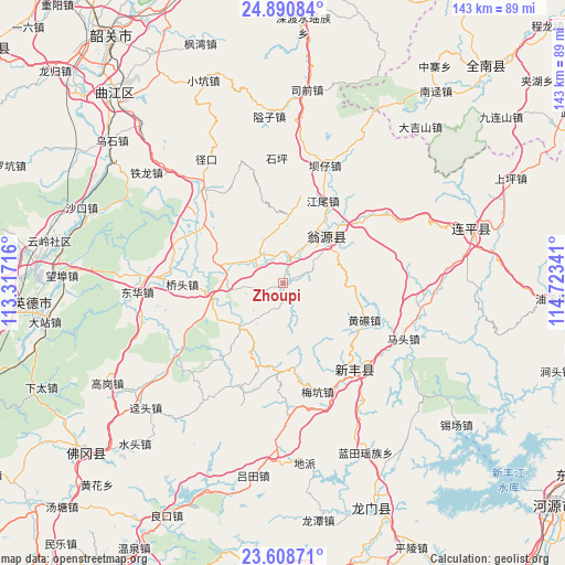 Zhoupi on map