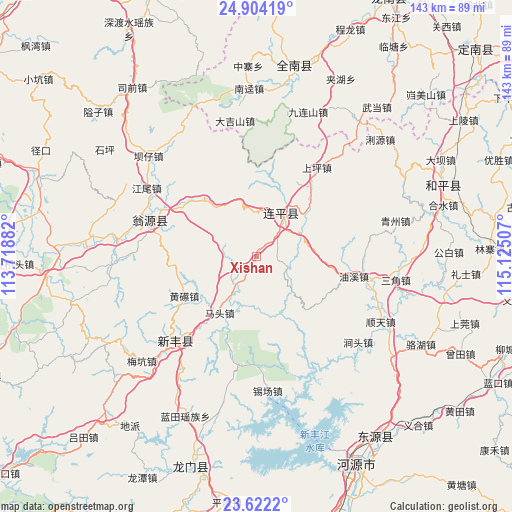 Xishan on map