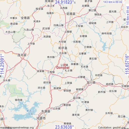 Gongbai on map