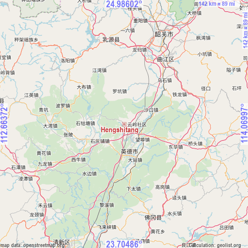 Hengshitang on map