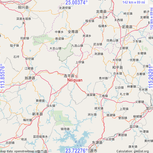 Neiguan on map