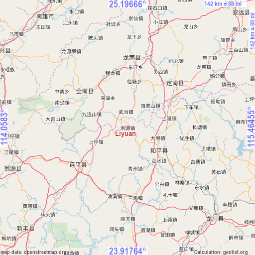 Liyuan on map