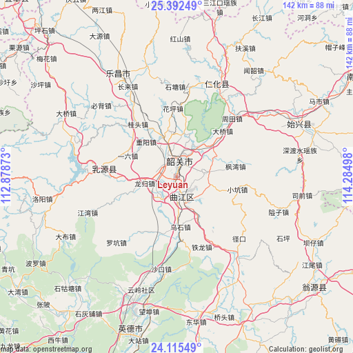 Leyuan on map