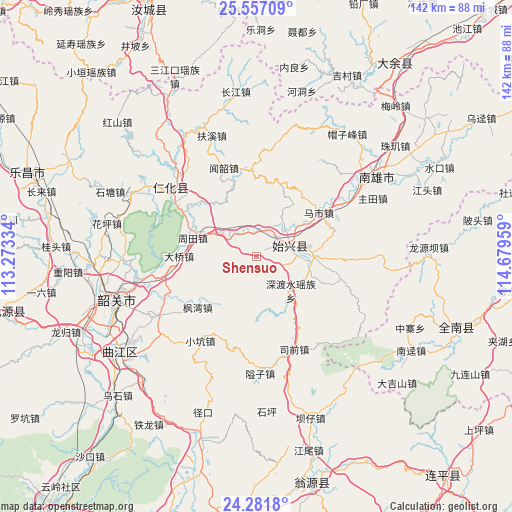 Shensuo on map