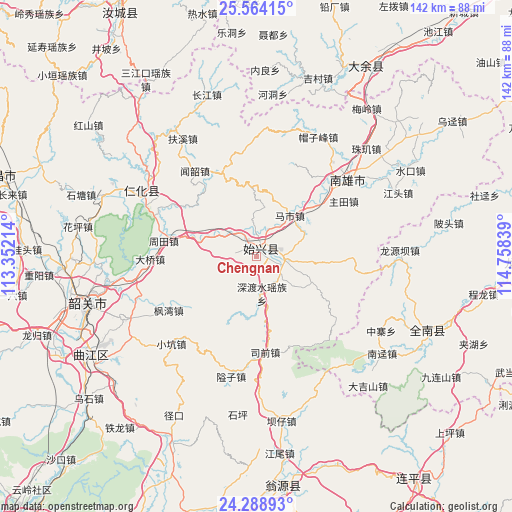 Chengnan on map