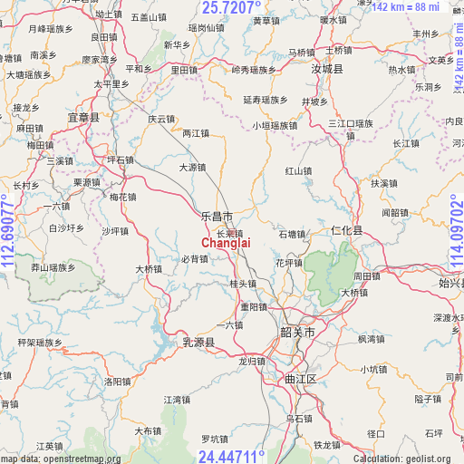 Changlai on map