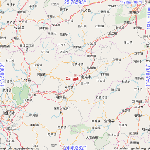 Cangshi on map