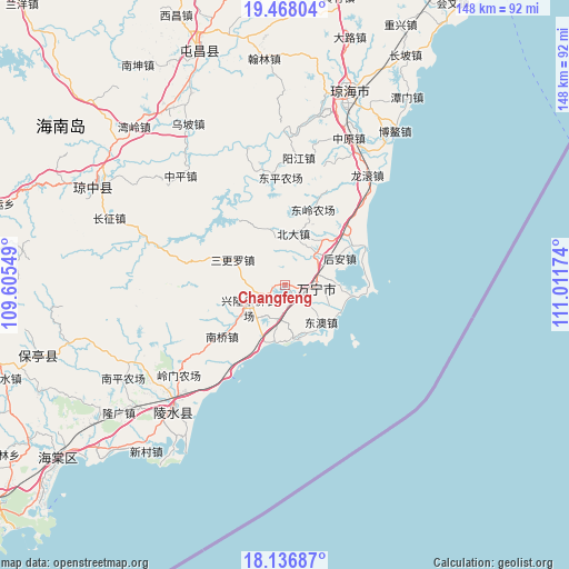 Changfeng on map