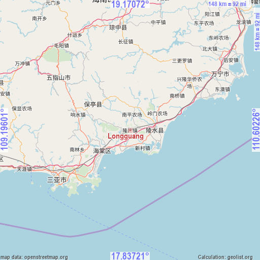 Longguang on map