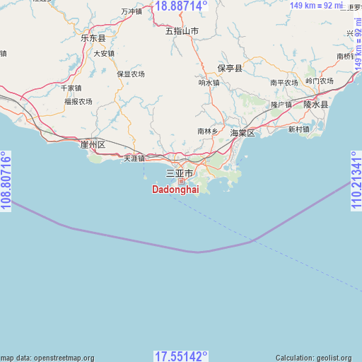 Dadonghai on map