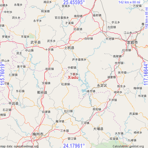 Xiadu on map