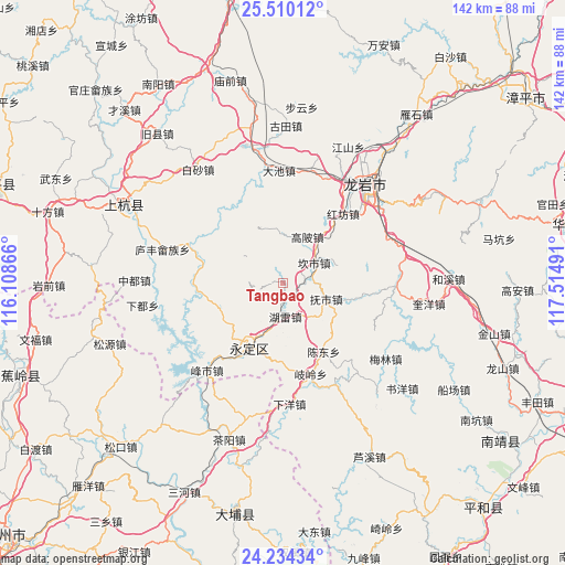 Tangbao on map