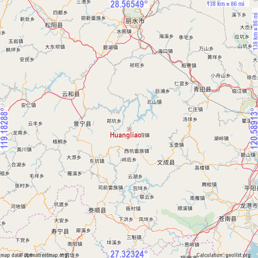 Huangliao on map