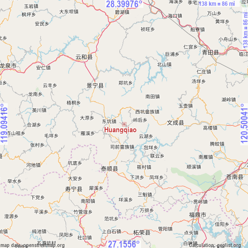 Huangqiao on map