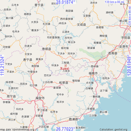 Xuexi on map