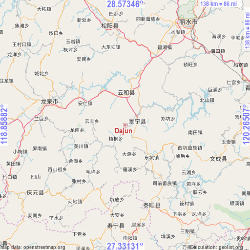 Dajun on map