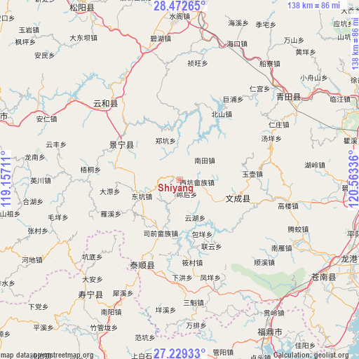 Shiyang on map